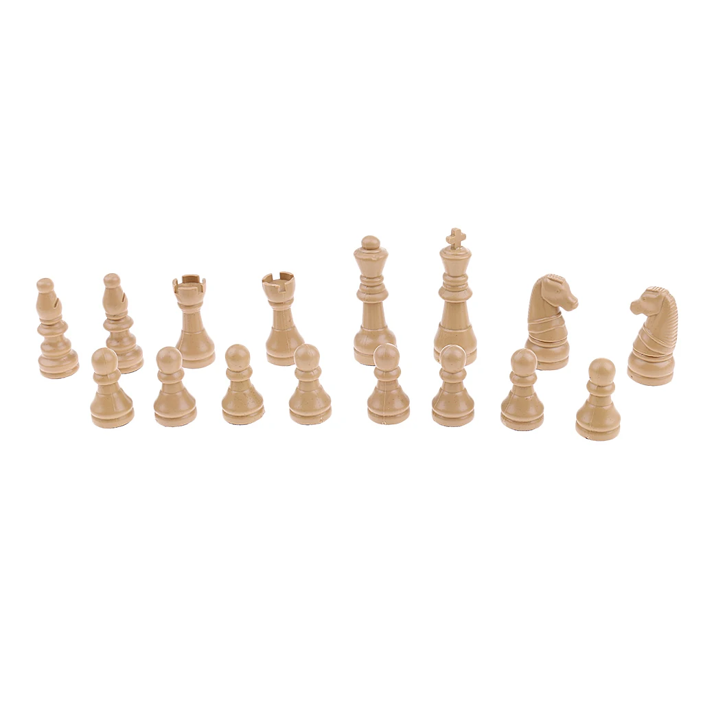 16 Pieces Replacement Plastic Chess Pieces Durable & Sturdy International Chessman Set