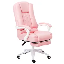 Executive PU Leather Computer font b Chair b font with Pull Out Footrest Adjustable Lumbar and