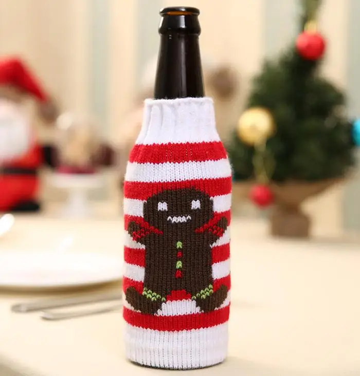 Хлопья снега/Рождество дерево/олени/вязаная детская одежда обложки бутылка вина свитер на бутылку