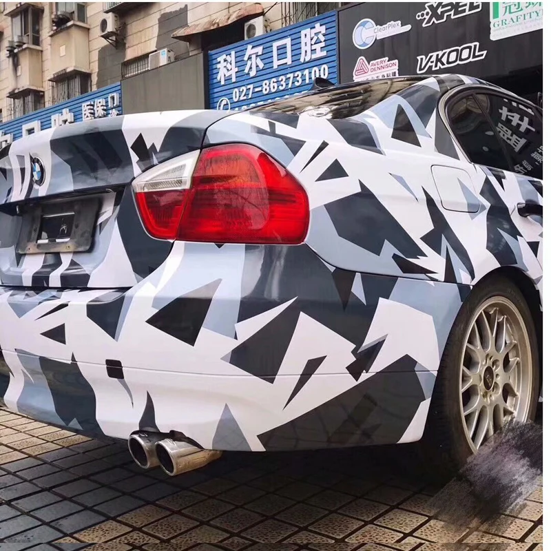 Pixel белая синяя черная камуфляжная фотопленка для автомобиля с воздушным