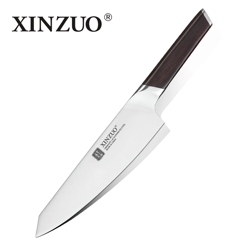 XINZUO 8 ''кухонный нож шеф-повара, немецкие 1,4116 кованые ножи из нержавеющей стали, нож для резки мяса с черной ручкой