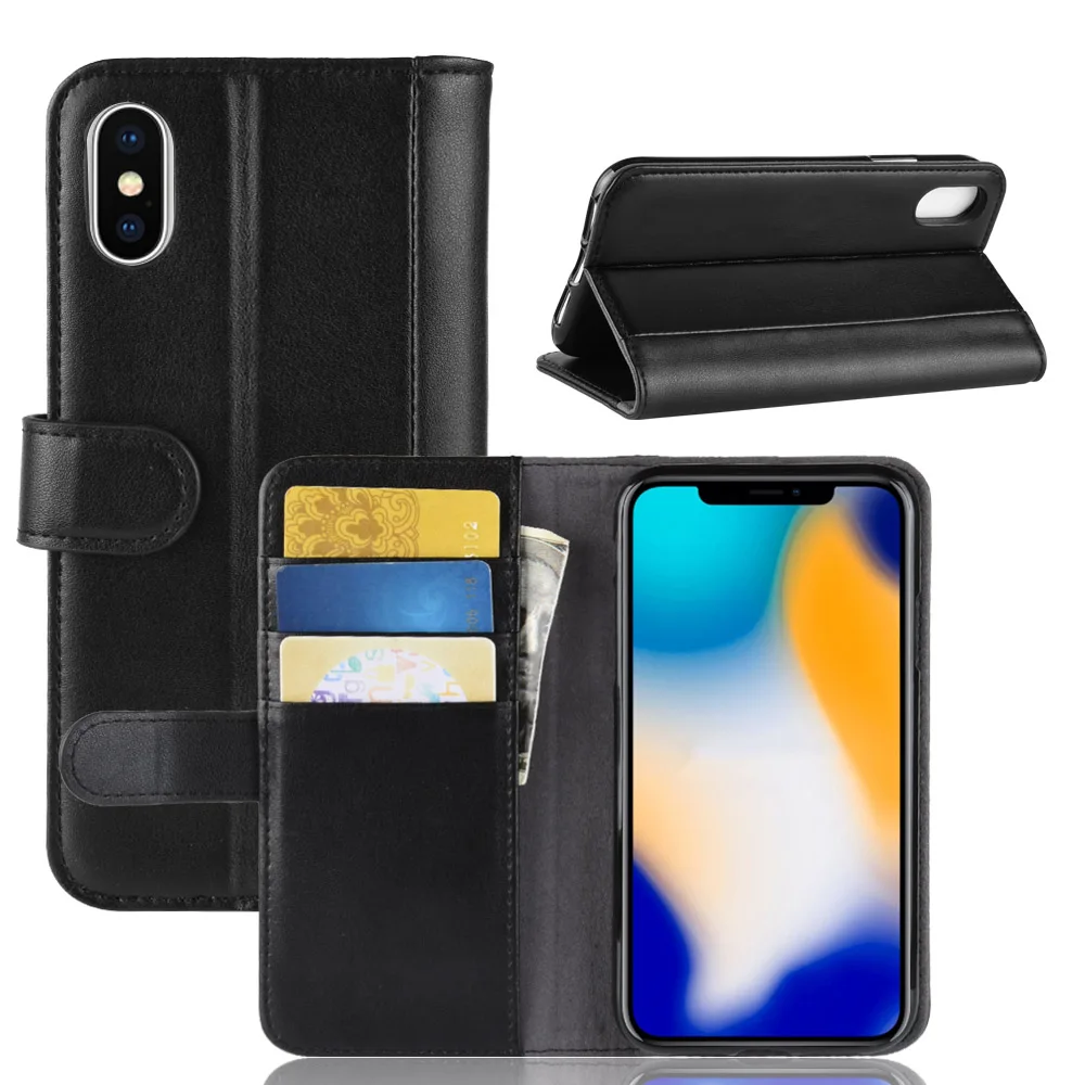 For Apple iphone XS Max phone protection shell,Genuine Leather Solid