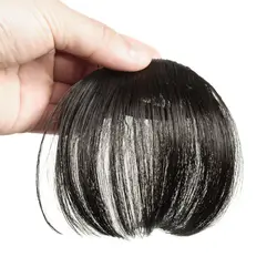 Gres натуральный Прямой зажим в наращивание волос для женщин синтетические волосы накладная челка высокое температура волокно темно