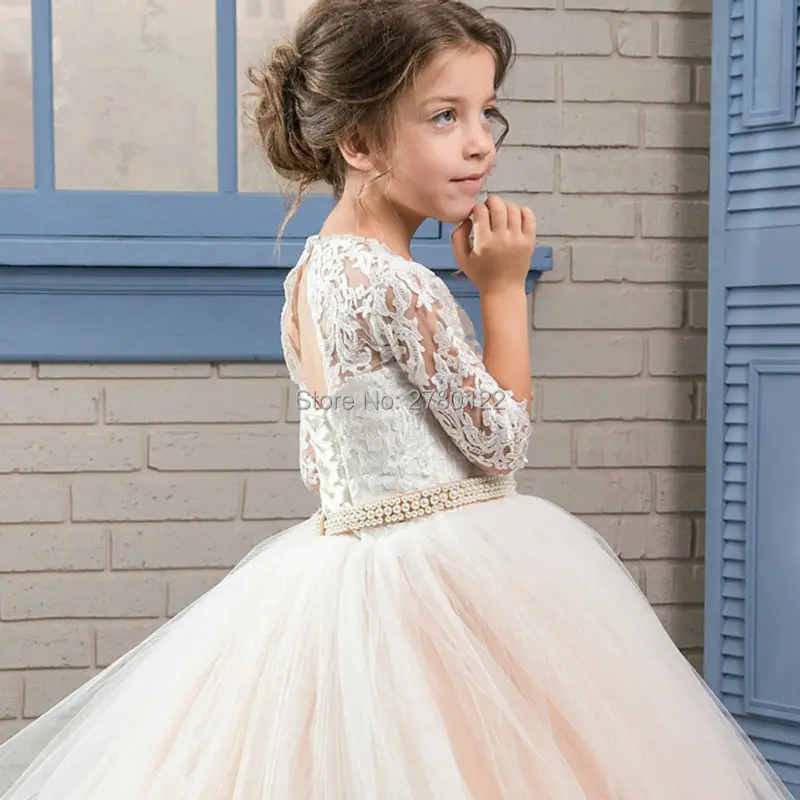 2017-Prom-Graduation-Holy-Communion-Dresses-Puffy-Kids-Half-Sleeves-Long-Pageant-Ball-Gown-Dresses-For(2)