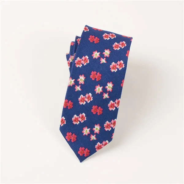 Mantieqingway 6 см галстуки для мужчин хлопок Цветочный галстук для свадебной вечеринки Corbatas модные повседневные печатные Галстуки - Цвет: 025