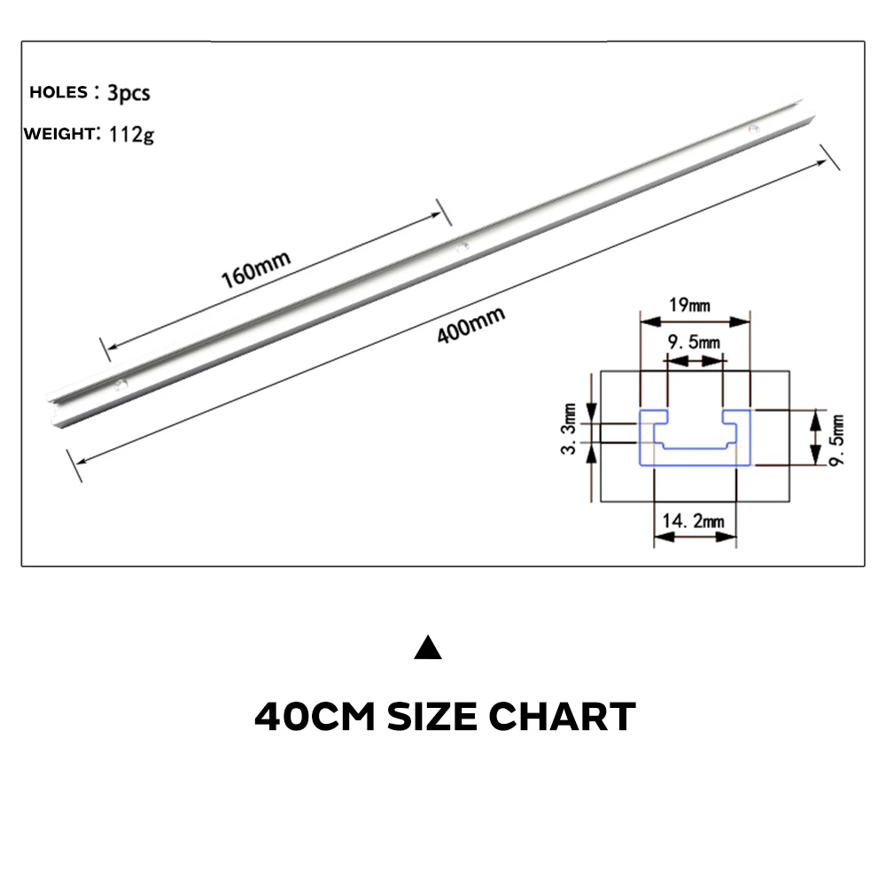 Portable T Tracks Miter Tool Bar Aluminum Alloy Silver Limit Modification Chute Pusher