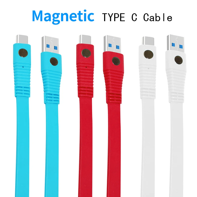 Thbelieve USB To USBC Magnetic Cable 1M Flat USB Type C To USB 3.0 Charge Data Transmission Cords For Xiaomi USB-C For Huawei (7)