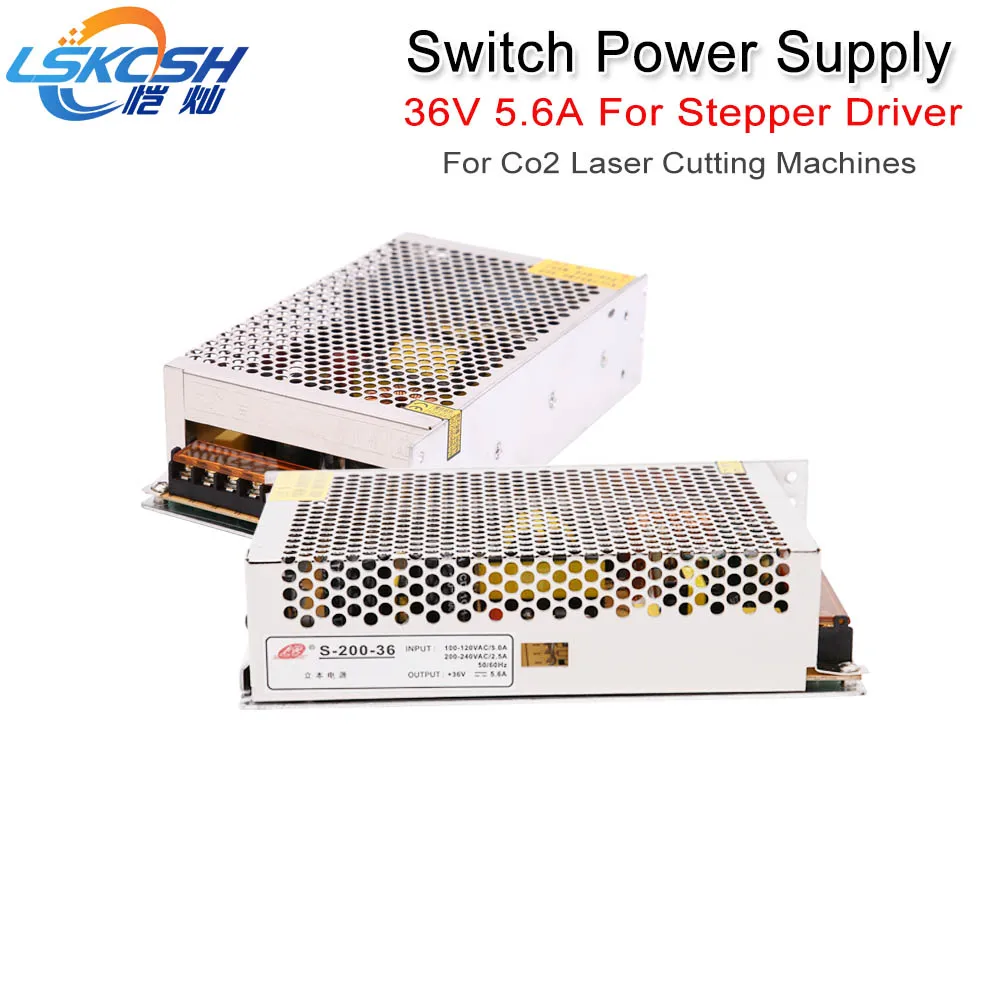 

LSKCSH high quality 36V Switch Power Supply 5.6A For Co2 Laser stepper Driver 3DM580/3ND583 Co2 Laser cutting engraving Machine