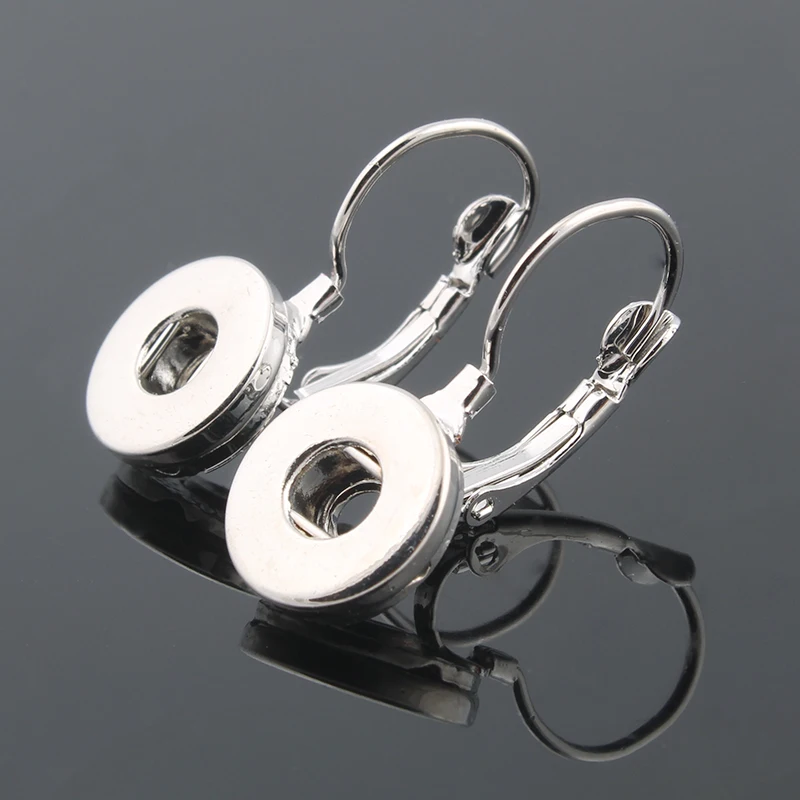 

2016 silver Women's earring 12mm xinnver snap button jewelry female Snap Earring bohemian ZI081