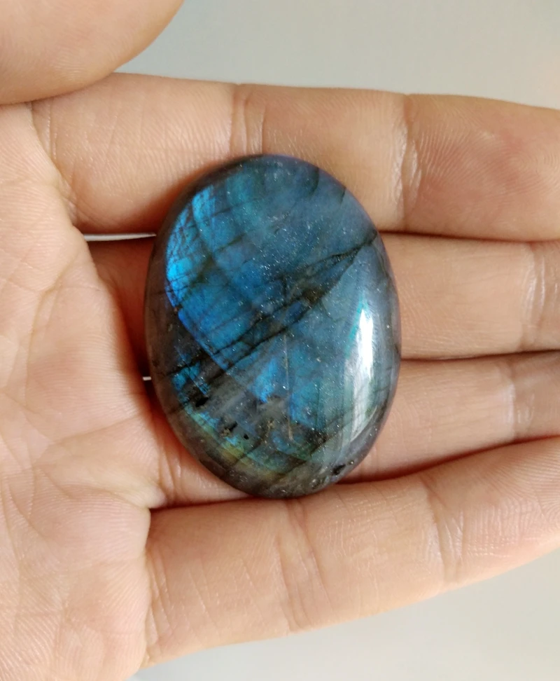 1 FILO DI 40 PIETRE IN LABRADORITE DA 10 MM CABOCHON