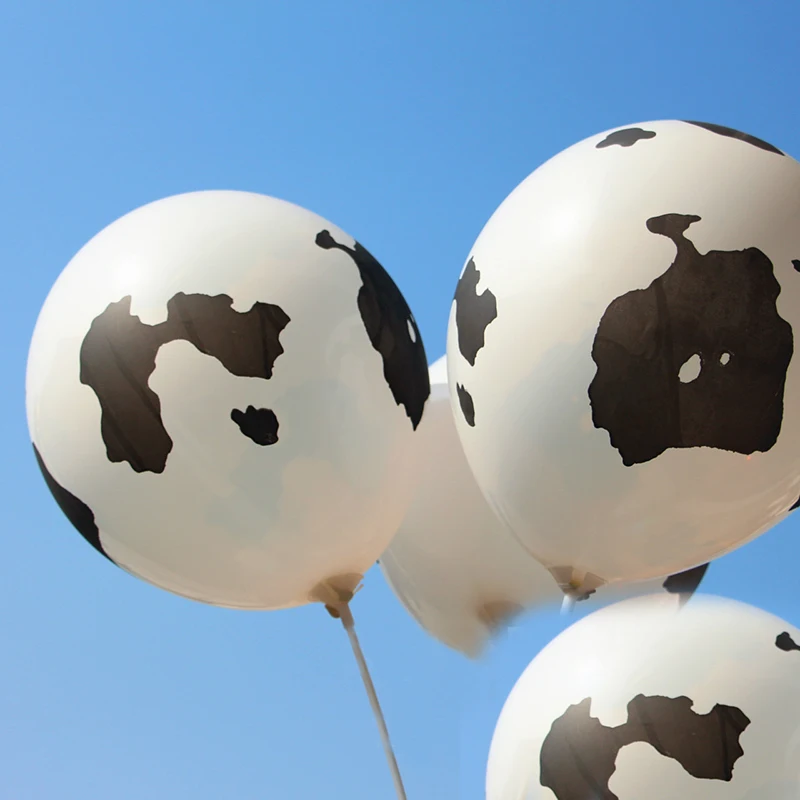 5pcs 12 inch Thicken Cow Printing Latex Balloons Helium Farm Cow