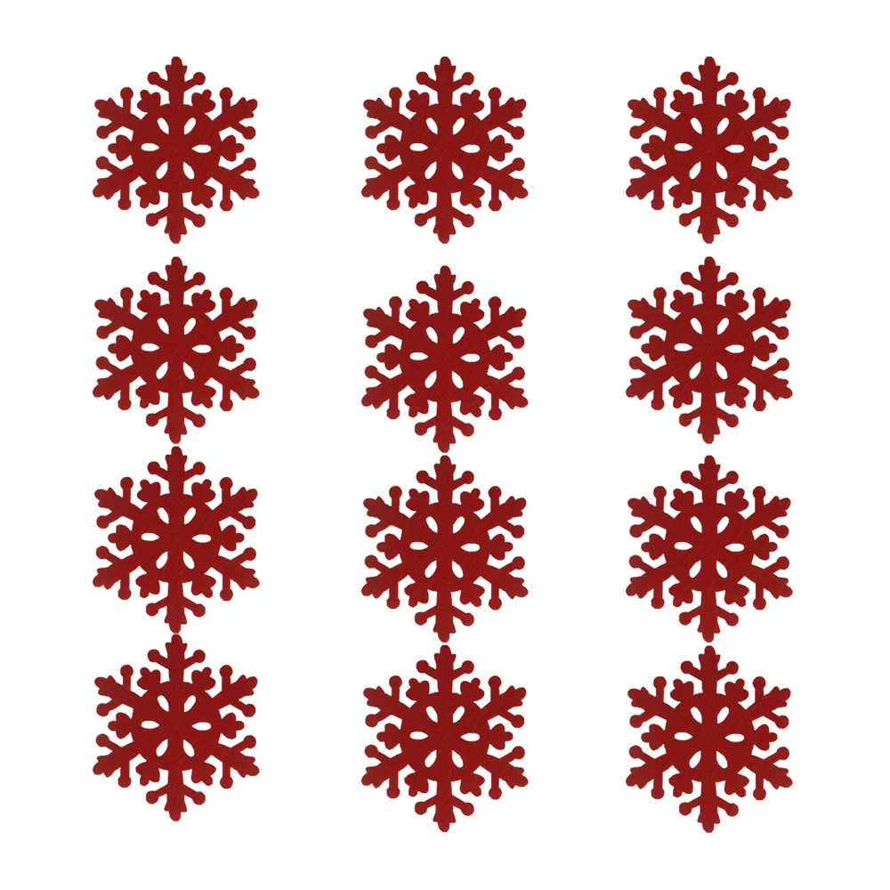 

12pcs/lot Christmas Decor Red Snowflake Crochet Place Mat Lace Doily Fabric Tableware Coaster Fabric Doilies Flowers