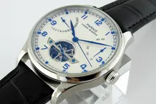 43mm Parnis Tourbillon Automatic Power Reserve White Dial Watch
