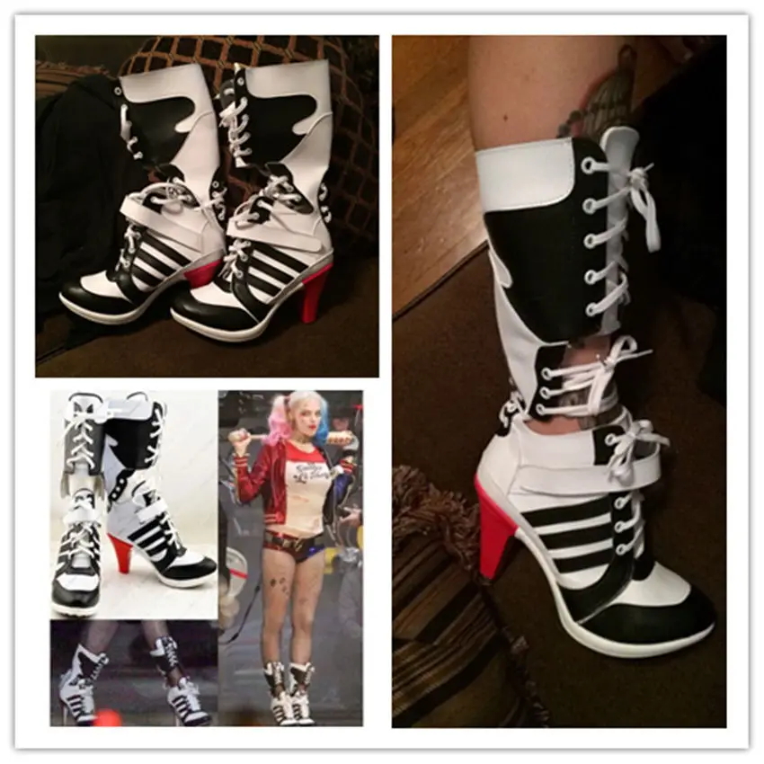 Halloween Suicide Squad Harley Quinn Shoes Boots - Women's Boots - AliExpress
