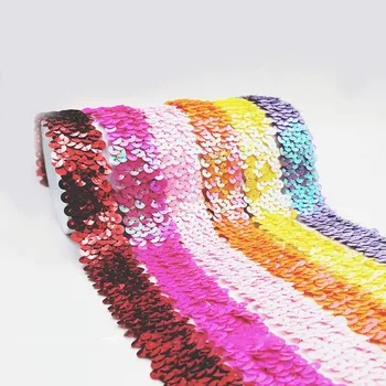 

Lace Sequins Stretch Fabric 3cm Elastic Lace Trim Ribbon Stretched Paillettes Ruban Dentelle Diy Headwear Clothing Accessories