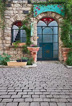 

Vinyl Photography Background Green Vines brick Vintage wall Door Children Fotografia Backgrounds for Photo Studio G-235