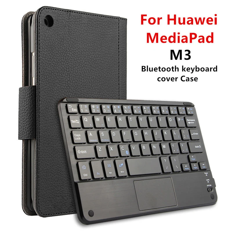 

Case For Huawei MediaPad M3 8.4 inch BTV-W09 DL09 Protective Tablet PC Wireless Bluetooth keyboard with touchpad PU Leather