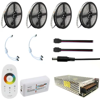 

DC12V 5050 LED Strip RGB RGBW RGBWW 5M 10M 20M Set LED Strip 5050 RGB 60LEDs/m + Touch Remote Controller+ 12V Power adapter