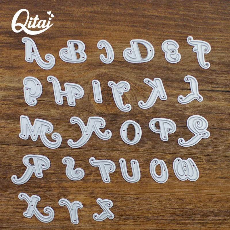 

QITAI Metal Cutting Dies 26pcs/pack Scrapbooking Creative Stencils English letters DIY Cards Decoration Embossing Template D233