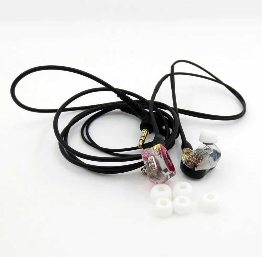 LN005919 чистый серебряный золотой кабель+ DIY пользовательские 5 единиц динамики арматура в ухо наушники+ MMCX кабель для Shure se535 se846