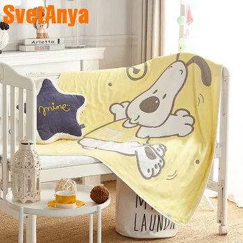 

Svetanya six layer Gauze Bath Towel Blanket with Cartoon Dog Pattern jacquard Kids Baby Throws 120x150cm