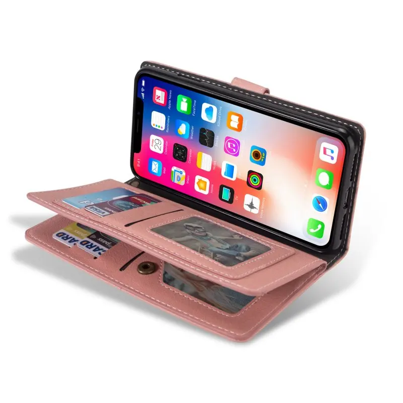 Wallet Case for iPhone XS Case Leather Vintage Flip Cover for iPhone 6 6s 7 8 Plus X XR XS Max Cases Card Holder Multi Function (10)