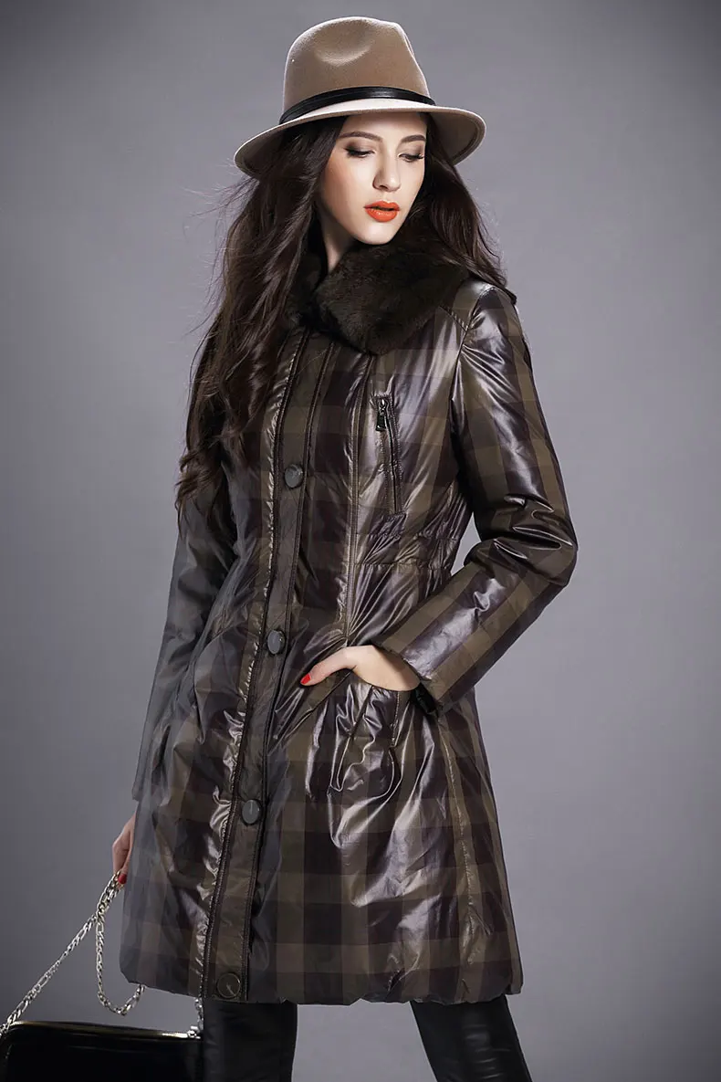 Women Bright Winter Coat Adjustable Waist Long Jackets Female 2018 New Padded Plaid Coats Hooded Autumn Warm Jacket AS037 (16)
