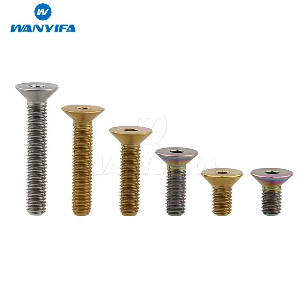 

Wanyifa Titanium Ti M5 x 10 12 15 20 25 30mm Allen Key Flat Countersunk Head Screw Bolt