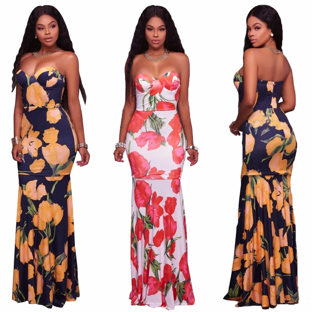 Сексуальный Froal макси с принтом Длинные шифон Boho платье Для женщин плеча bodycon
