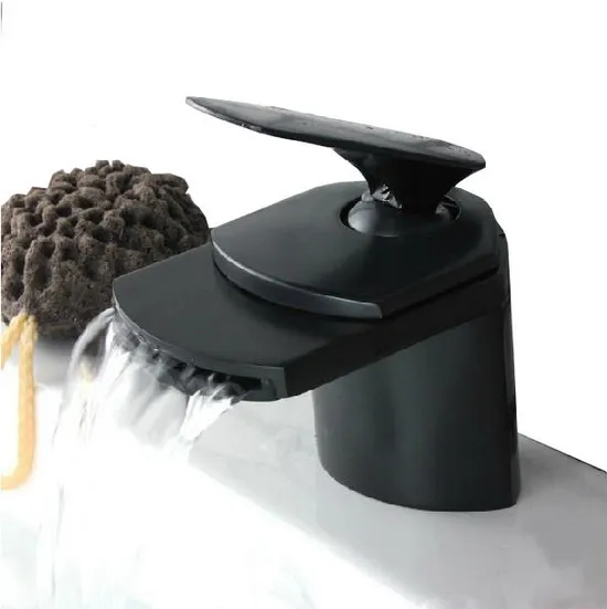 

Oil Rubbed Bronze Waterfall Style Single Handle Bathroom Vessel Sink Basin Faucet Mixer Taps anf012