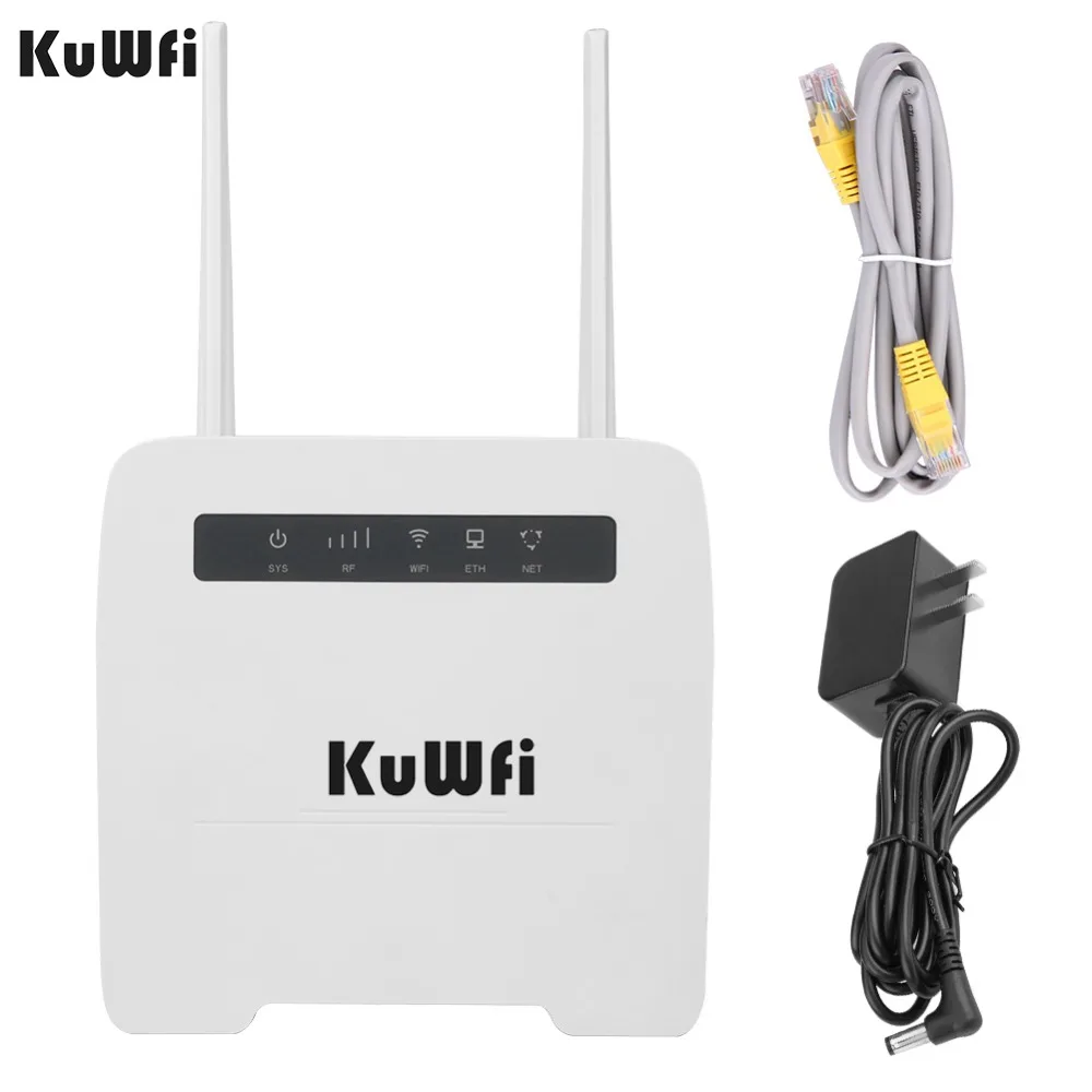 

KuWfi 150Mbps CAT4 4G CPE Router 3G/4G LTE Wifi Router Support 4G to Wired Network With RJ11&RJ45Port up to 32 Wifi Devices