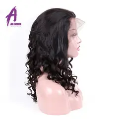 Alimice волосы бразильский свободная волна Синтетические волосы на кружеве человеческих волос парики предварительно сорвал с ребенком волос
