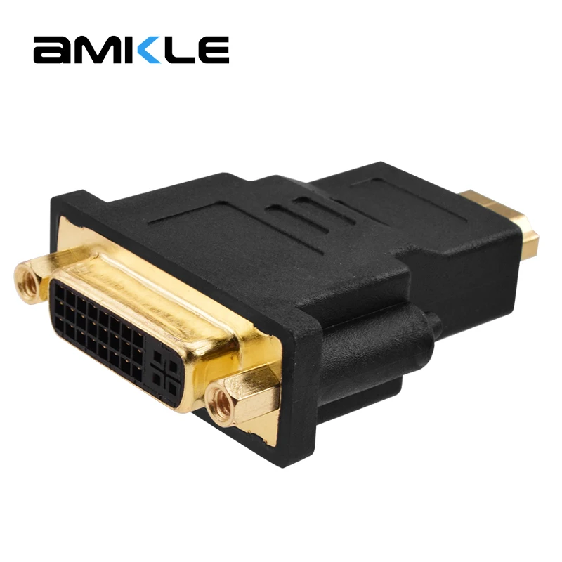 Amkle DVI إلى محول HDMI تحويل DVI 24 + 5 الذكور إلى HDMI الإناث تحويل ل HDTV LCD جهاز كمبيوتر شخصي DVD العارض PS3 PS4 التلفزيون مربع