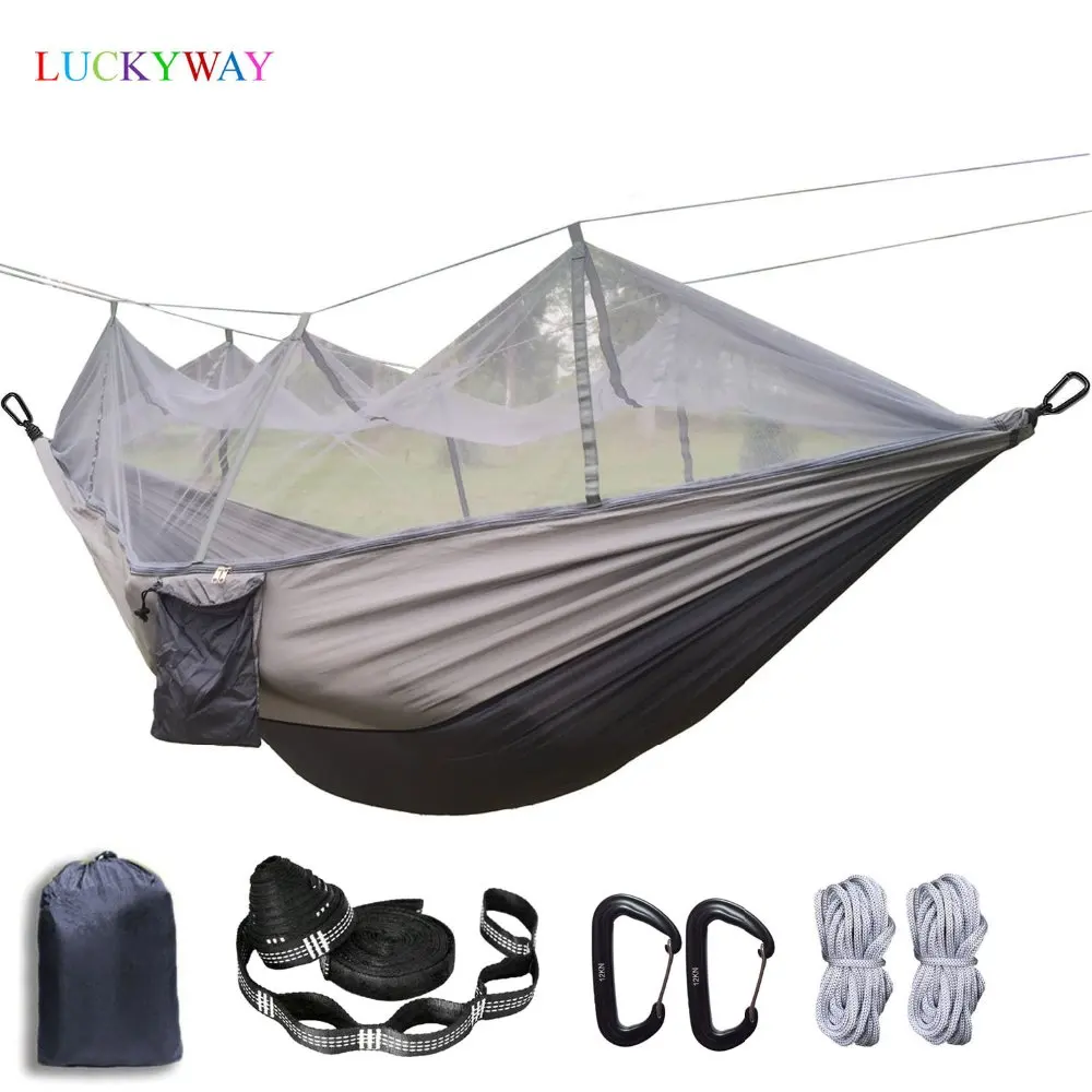 

Durable Hammock Tent High Strength Parachute Fabric Hanging Bed Sleeping With Mosquito Net For Outdoor Camping Travel Survival