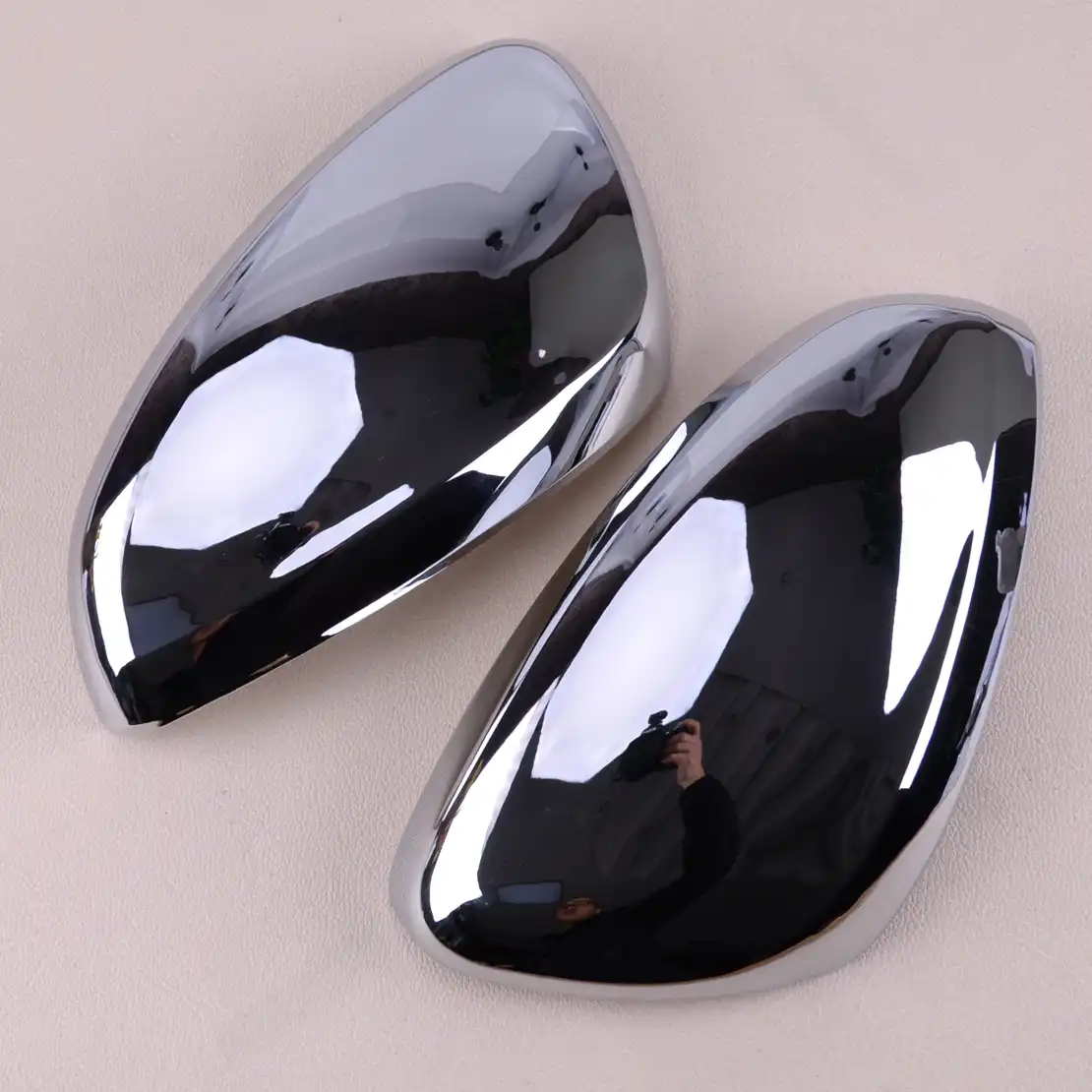 ABS Silver 2pcs Chrome Plated Side Rearview Mirror Cover Trim ,for Peugeot 2008 208 2013 2014 2015 2016 2017 2017