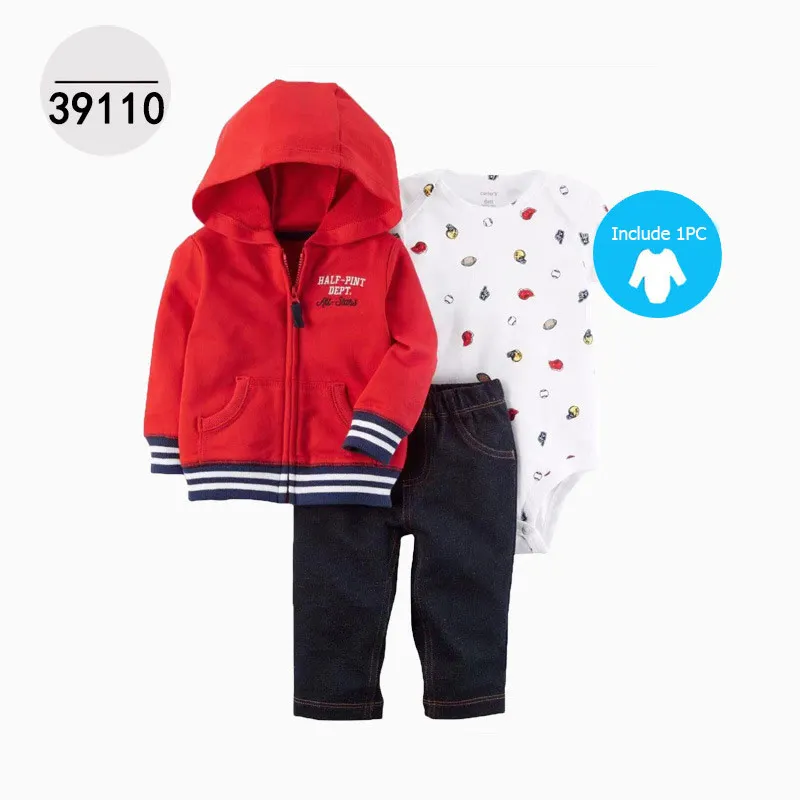 Cotton Baby Set Fashion 6-24M Toddler Boy Girl Spring Autumn Outfit Coat+PP Pants+Bodysuit 3PCs Sets New Baby Cartoon Clothes (4)