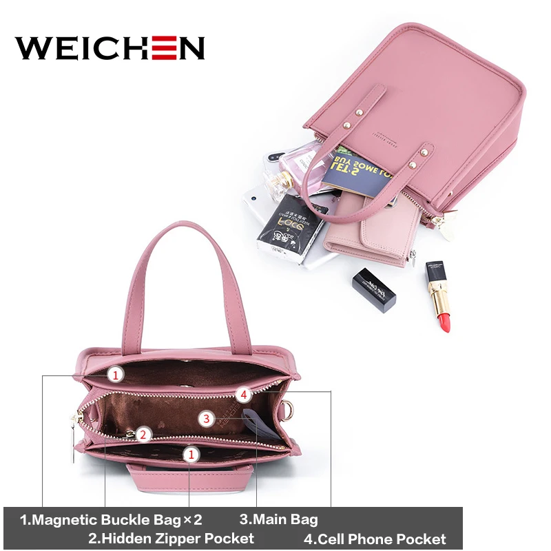 WEICHEN 2019 Новый плечо и кожаные женские сумочки Crossbody сумка женская высокое