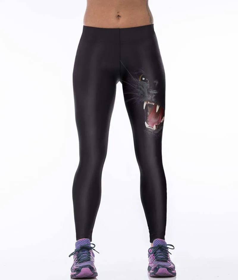 

Fashion Black Women Leggings Animal Printed High Elastic Pants Fitness Mujer Leggins