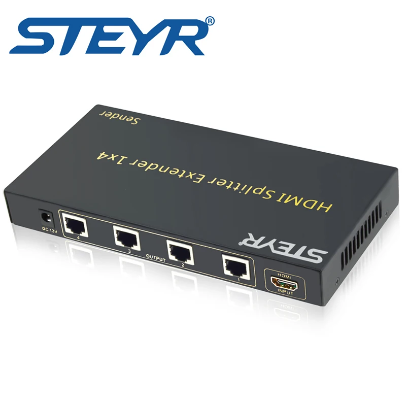 STEYR 1080 P 1x4 4 порта удлинитель-расширитель HDMI Over CAT5e/CAT6/CAT7 Ethernet кабель 195ft HDMI удлинитель 60 м для детей от 1 до 4 Разделитель с мультимедийным интерфейсом высокой четкости