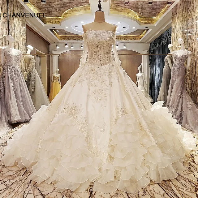 LS48575 princess wedding dresses corset back crystal long sleeves ball LS48575 princess wedding dresses corset back crystal long sleeves ball