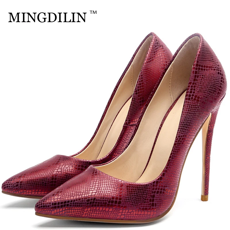 

MINGDILIN Silvery Women's High Heels Shoes Plus Size Woman Bridal Shoes Red Pointed Toe Sexy Wedding Party Pumps Stiletto 2018