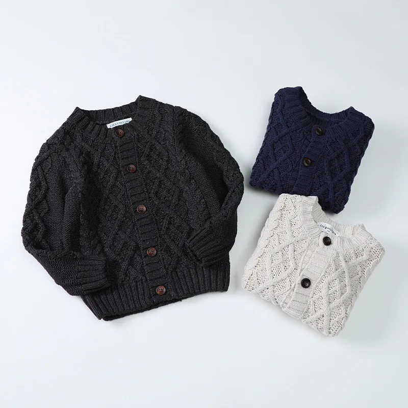Одежда для маленьких мальчиков; шерстяной кардиган для малышей; вязаный свитер ручной работы в рубчик для малышей; кашемировый свитер для детей-подростков; Осенняя верхняя одежда для мальчиков; пальто