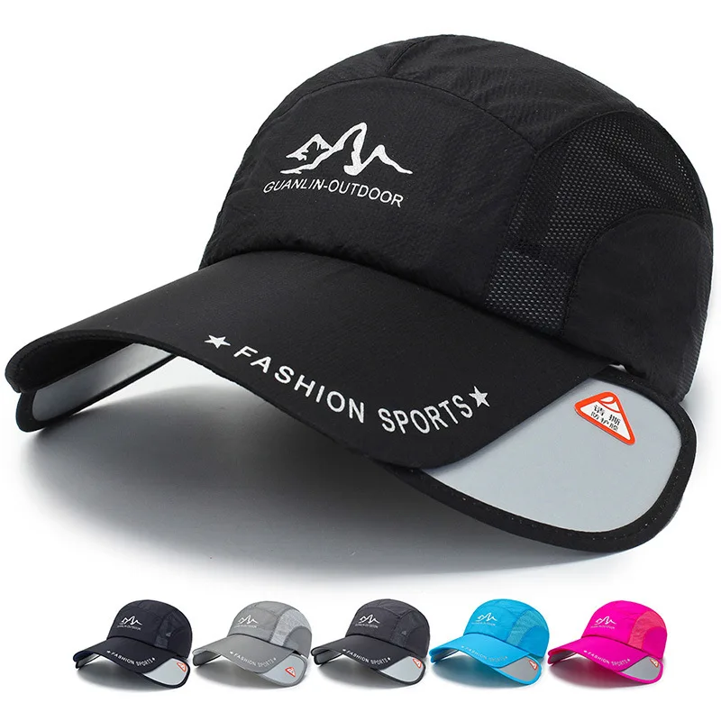 

2019 Summer Sport Cap Hat For Women Men Foldable Outdoors Running Gym Visor Cap UV Protection Sunshade Hat Breathable Sport Hats