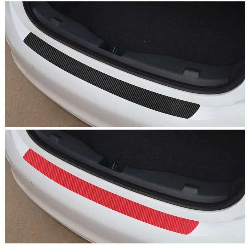 Car Rear Bumper Guard Sticker Trunk Guard Plate Protector Carbon Fiber Door Sill Trim Cover Pad Car Stickers Styling Accessories (9)