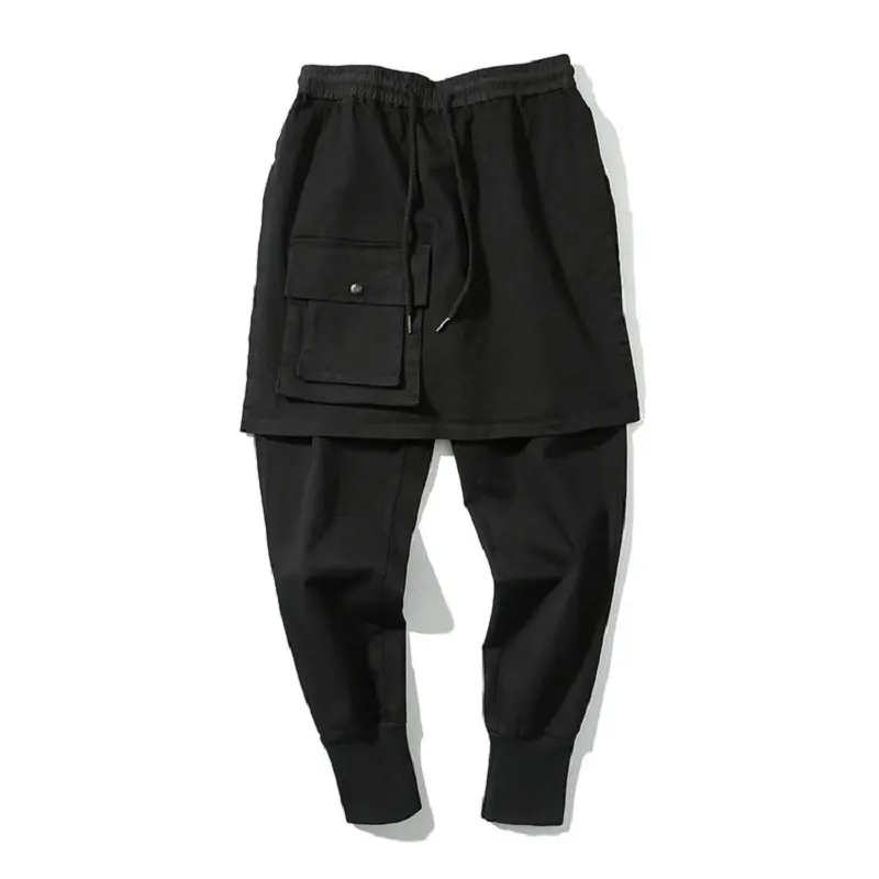 

Streetwear Sweatpants Joggers Men Cotton Casual Hip Hop Man Harem Pants Black Patchwork Mens Joggers Pants