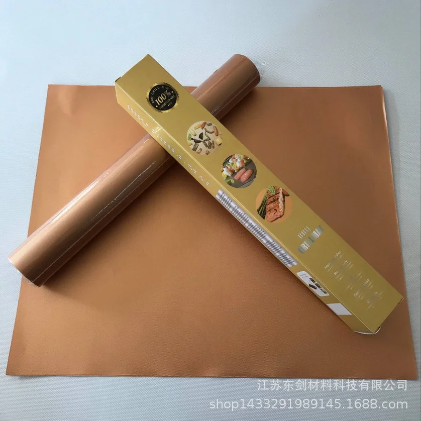 

10Pcs BBQ Grill Mat Copper Non-stick Barbecue Baking Liners Reusable Cooking Sheets PTFE Bakeware Sheet Easy Clean 2019 Hot