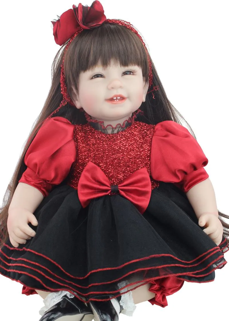 

22 Inch reborn silicone Fashion Newborn Doll Baby Dolls 55cm handmade bebe Alive Reborn Bonecas Boy For Kids Birthday Gift