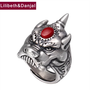 

Unicorn Ring 100% Real 925 Sterling Silver Jewelry Men Opening couple Ring R134