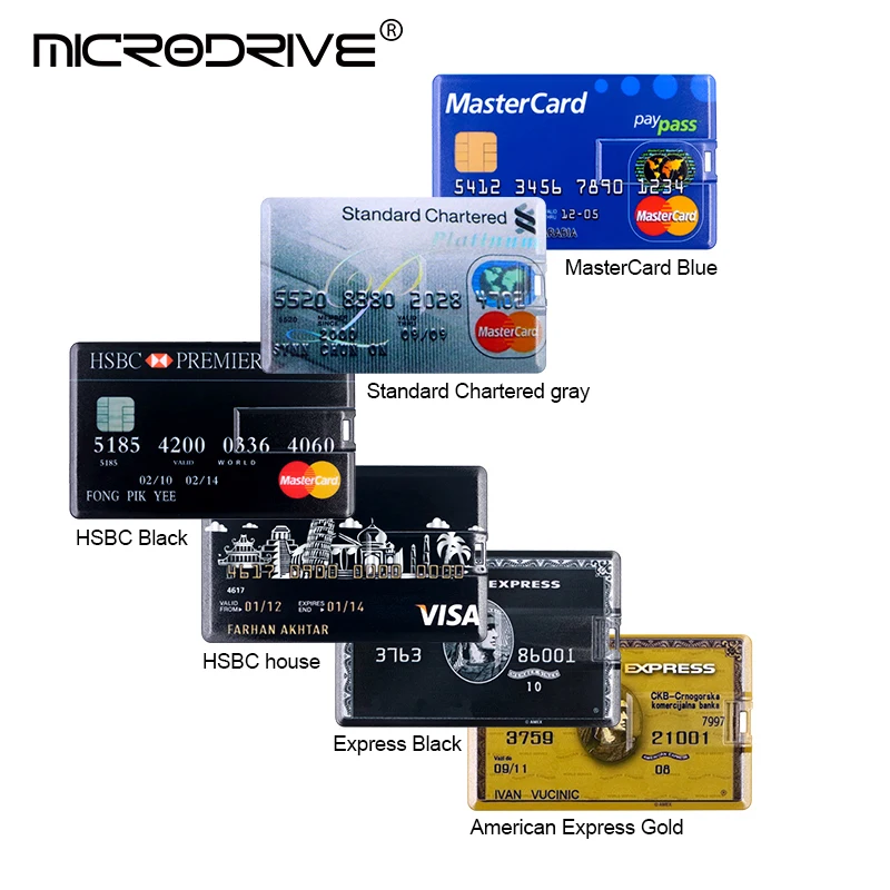 Credit Card Master Visa Cards Hsbc American Express Usb Flash Drive Pen