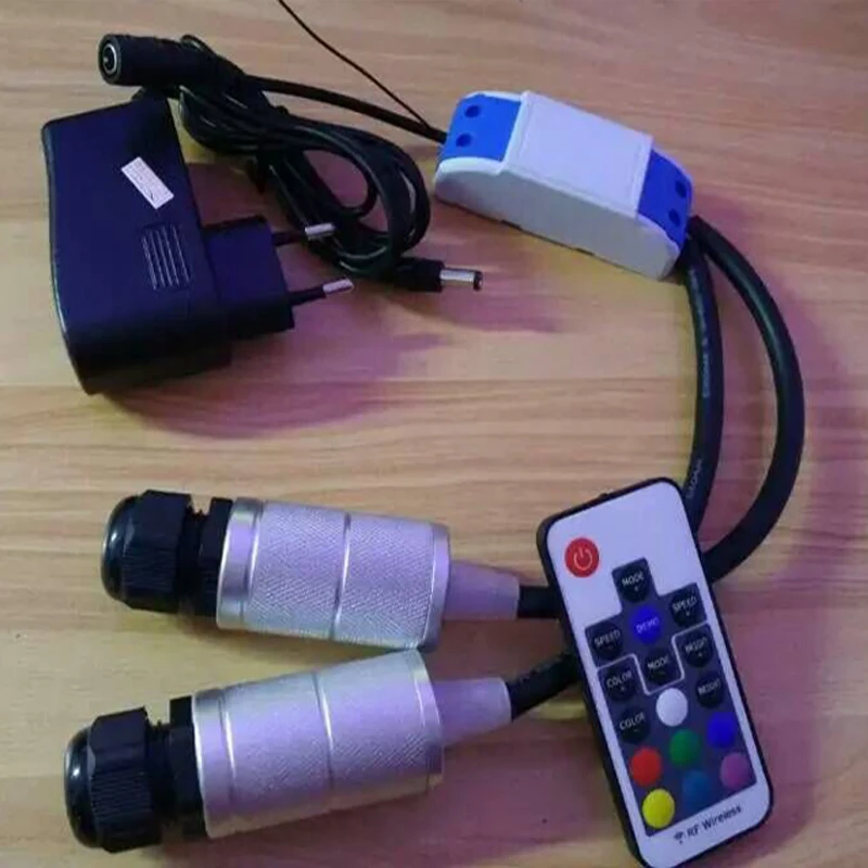 Free shipping car use 12v 3W RGB colorful led fiber optic light engine